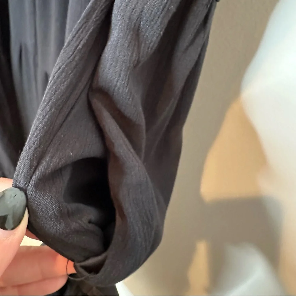 Torrid Midi Crinkle Gauze Lace Bodice Sleeveless Dress Deep Black Size 4 NWT - Picture 7 of 10